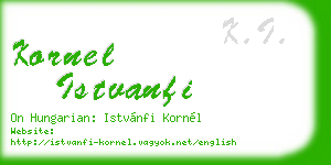 kornel istvanfi business card