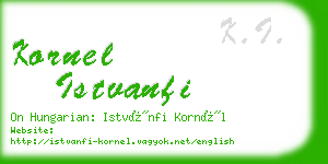 kornel istvanfi business card